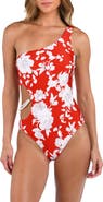 L'AGENCE Ava Ikebana One-Shoulder Cutout One-Piece Swimsuit