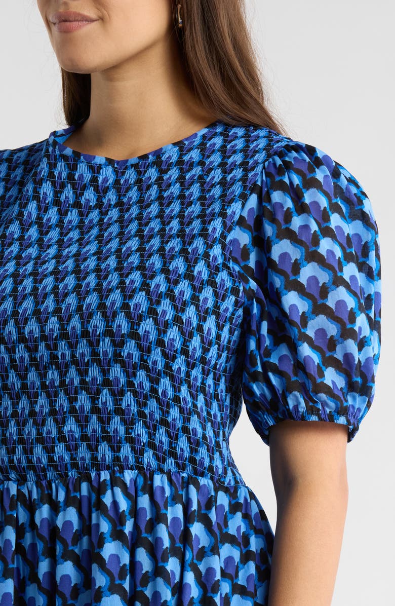 SUGARLIPS Bali Town Aruba Smocked Dress, Alternate, color, Blue-Navy