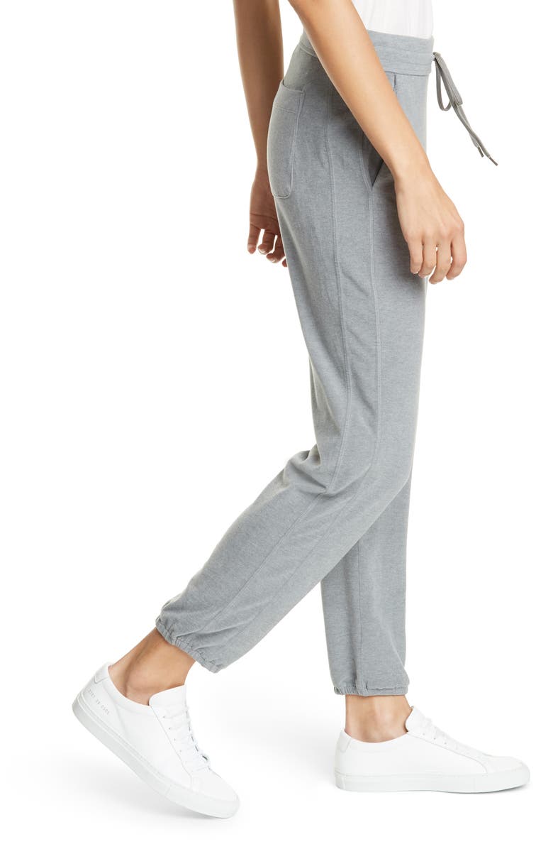 James Perse Microsuede Sweatpants, Alternate, color, Heather Grey