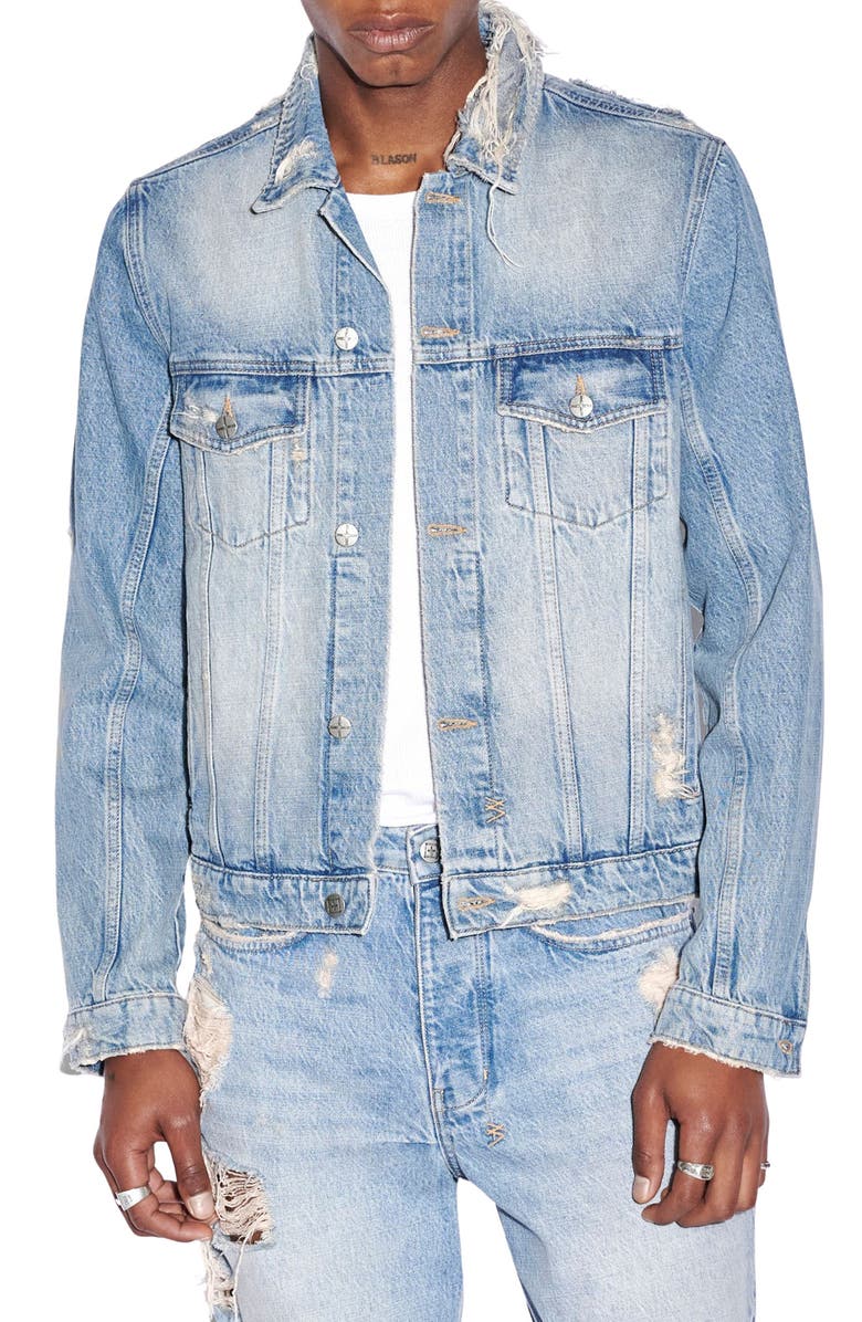 Ksubi Heritage Repair Classic Fit Denim Jacket, Main, color,
