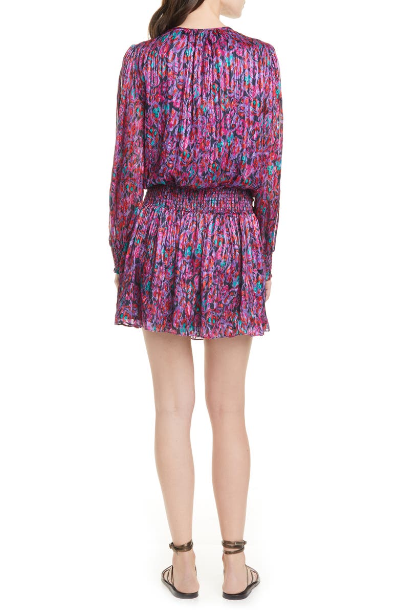 Ramy Brook Gessie Long Sleeve Print Silk Dress, Alternate, color,