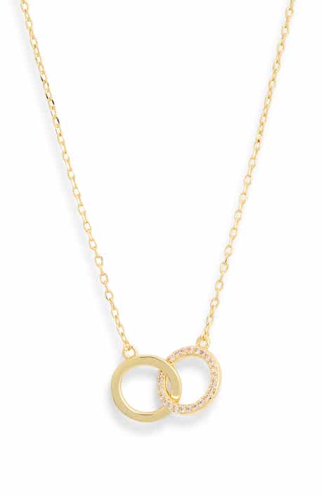NORDSTROM RACK Demi Fine Cubic Zirconia Interlocking Circle Pendant Necklace