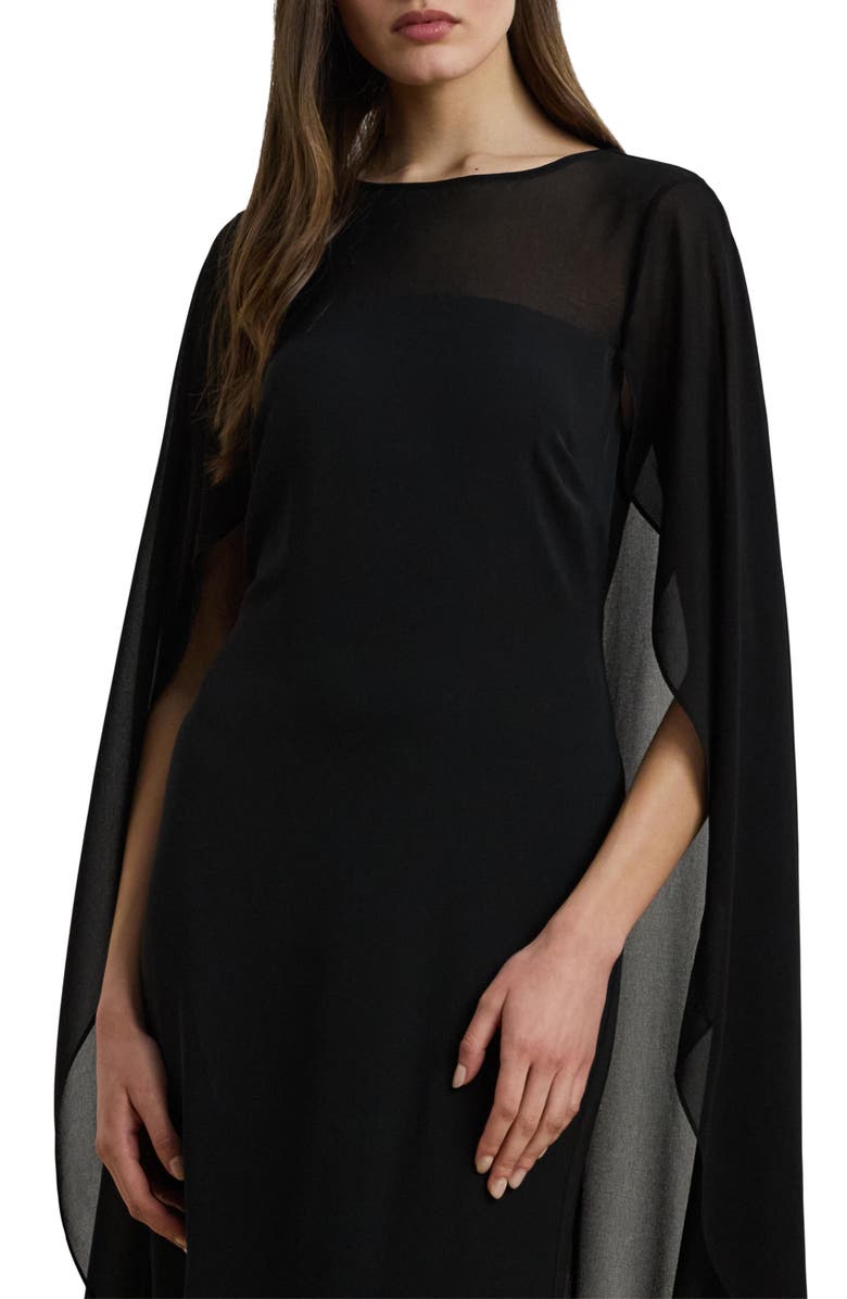 Semisheer Capelet Georgette Gown