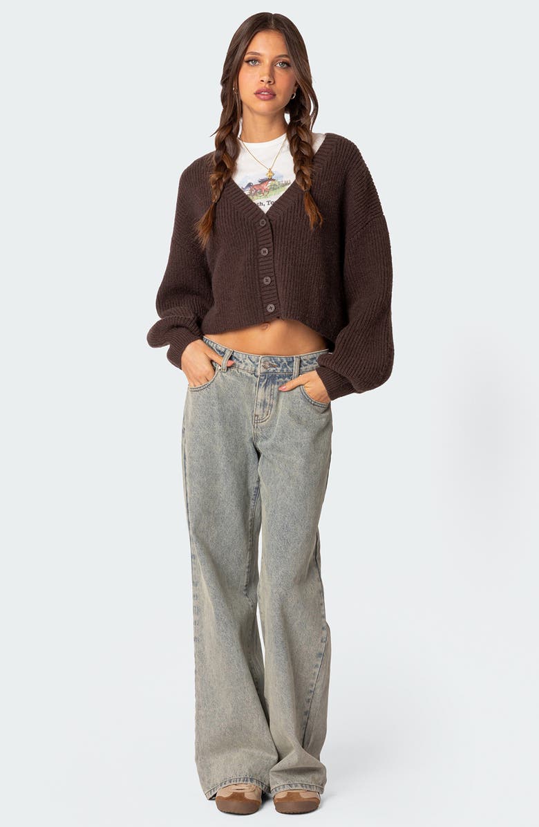 EDIKTED Sabrina Chunky Crop Cardigan, Alternate, color, 