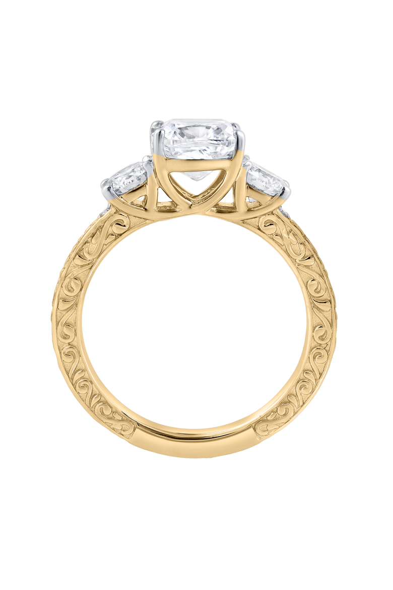 Zarelle 14K Gold 2.65 Ct Cushion Lab Grown Diamond Engagement Ring, Alternate, color, 14K Yellow Gold