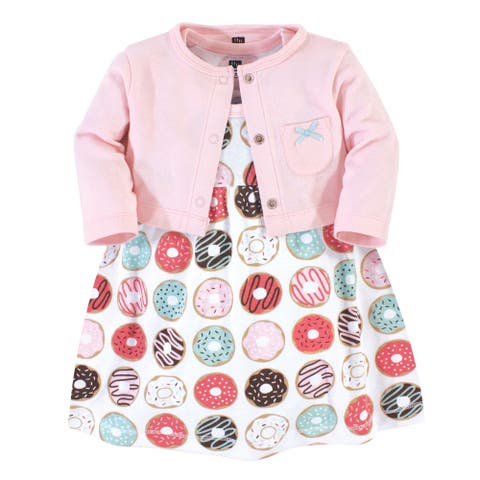 Coordinated Cotton Dress and Cardigan Duo