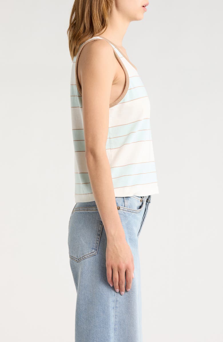 Re/Done Bama Stripe Cotton Tank, Alternate, color, Light Mint