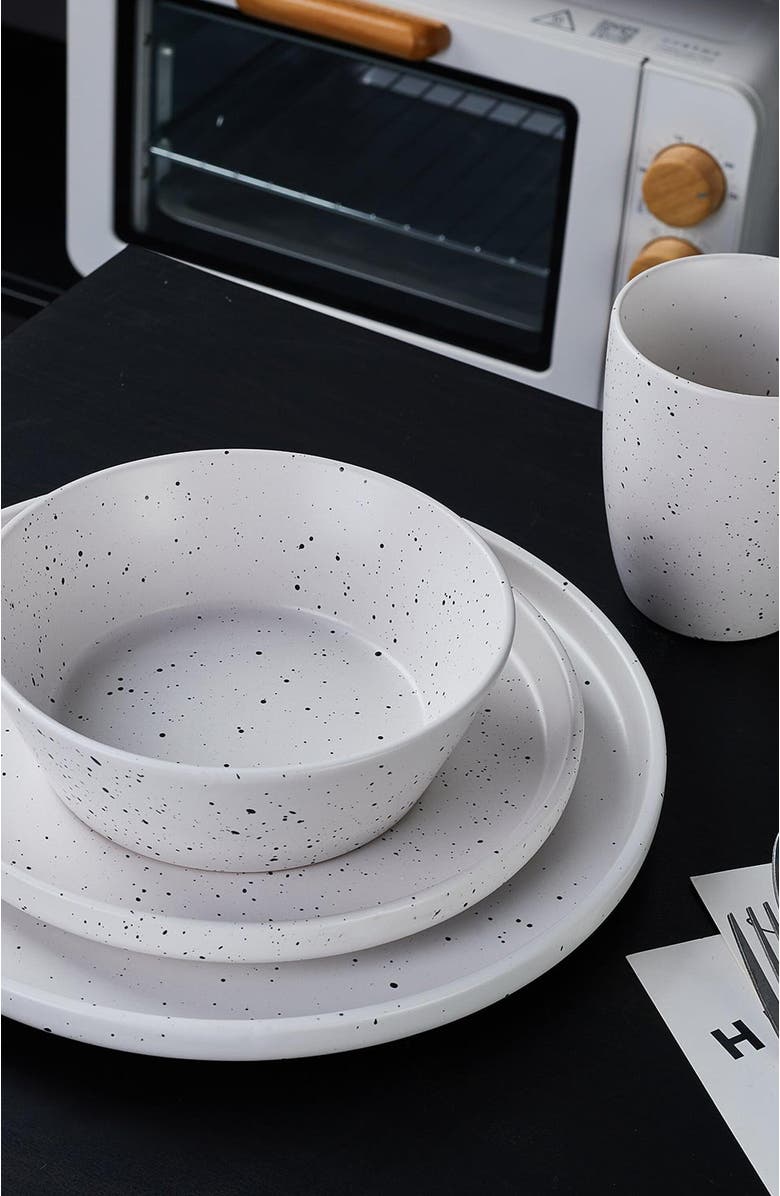 Stone Lain Jade Stoneware 16-Piece Dinnerware Set, Alternate, color, White