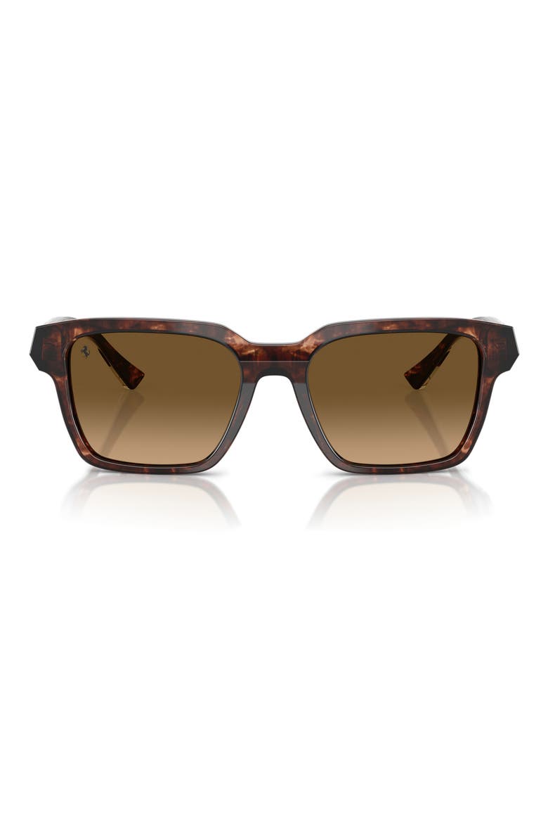 55mm Polarized Square Sunglasses, Main, color, CARAMEL HAVANA / BROWN