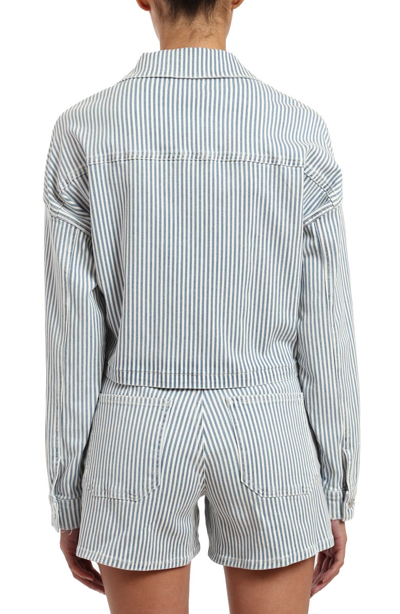 Mavi Jeans Rayna Stripe Crop Denim Jacket, Alternate, color, 