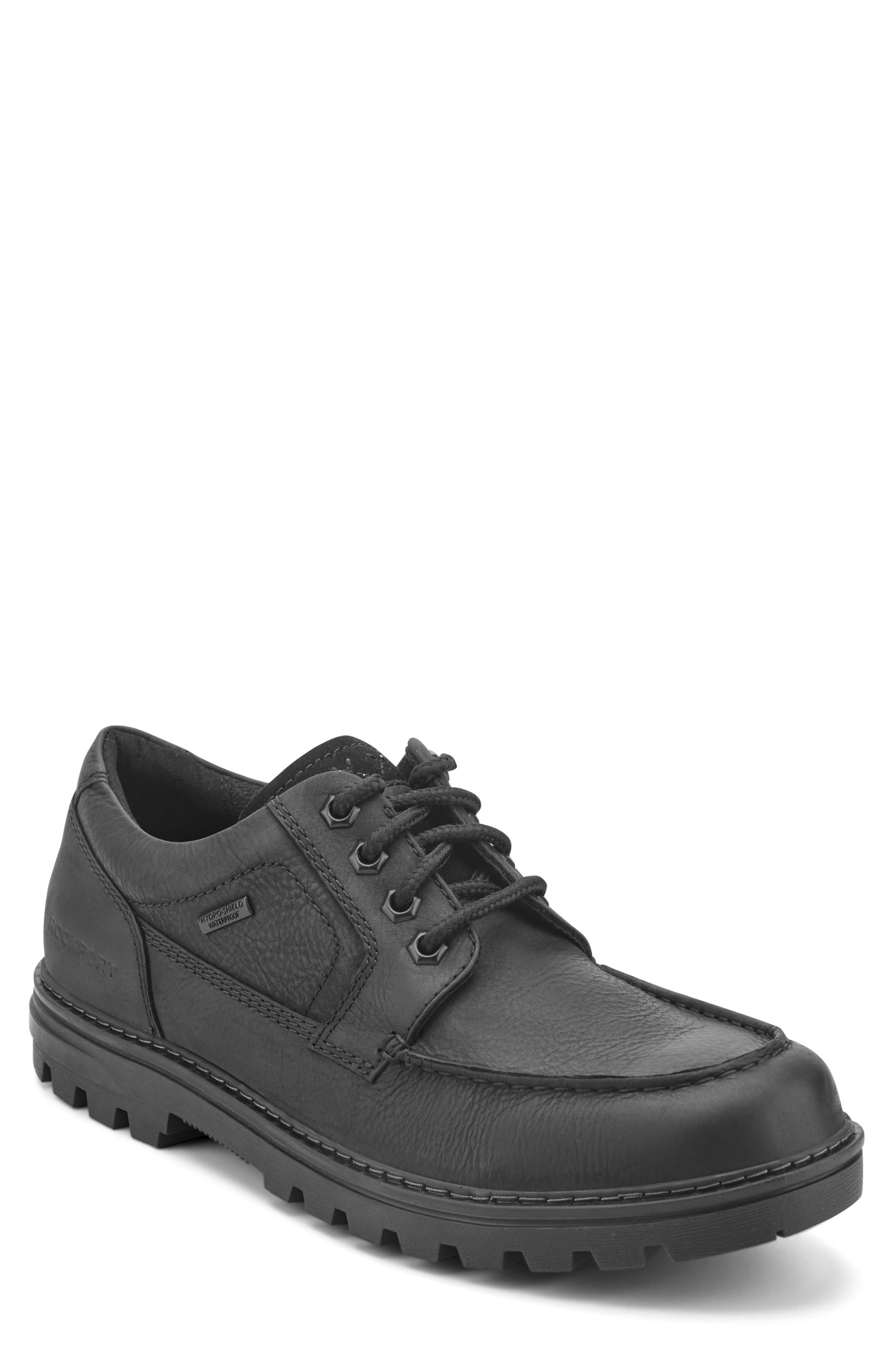 Winfeld Waterproof Moc Toe Derby, Main, color, BLACK