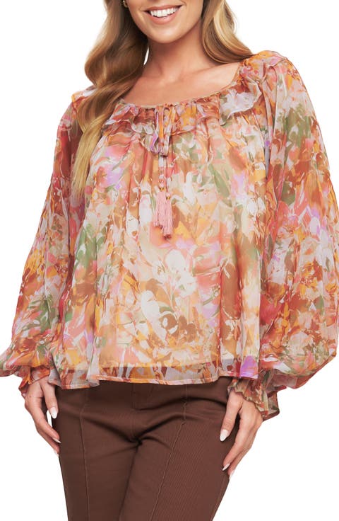 Long Sleeve Chiffon Top