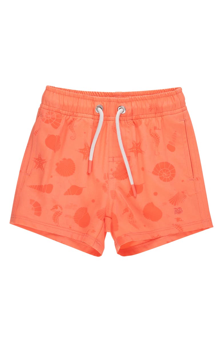 RuggedButts Kids' UPF 50+ Swim Trunks, Main, color, Orange