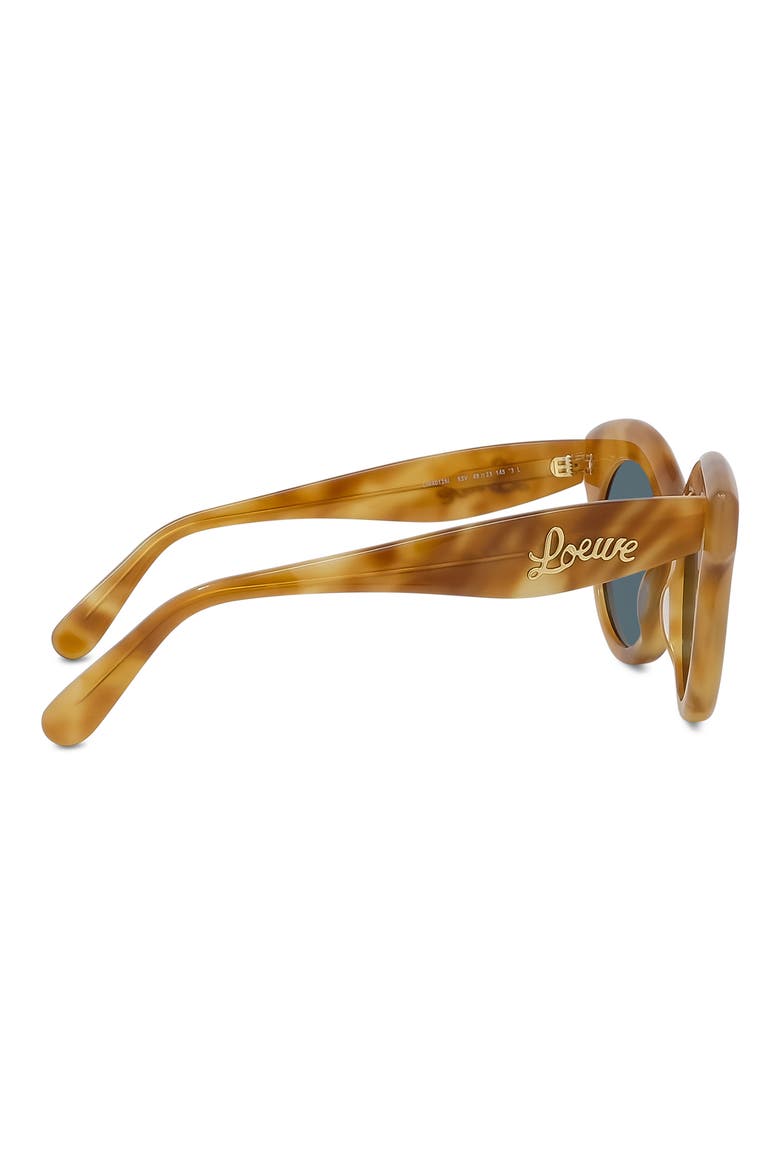 Curvy 49mm Small Round Sunglasses, Alternate, color, BLONDE HAVANA / BLUE