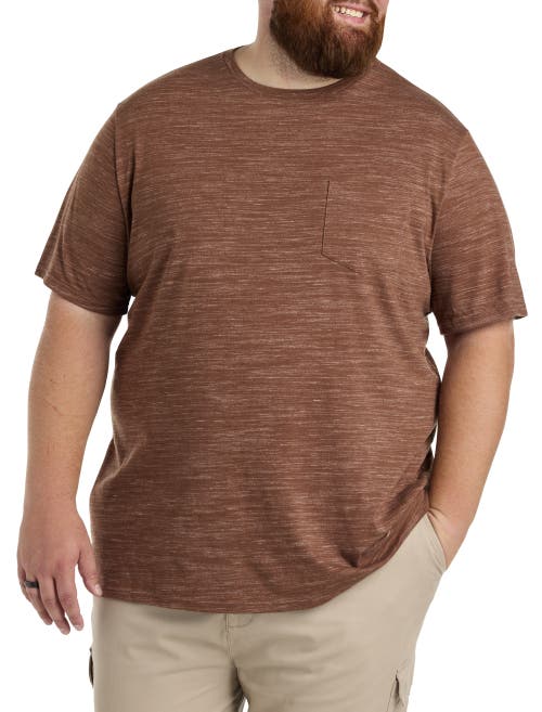 Harbor Bay By Dxl Space Dye Pocket T-shirt In Cocoa Brown Sd