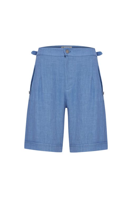 Jendue Us Lucia Denim Linen Shorts In Blue