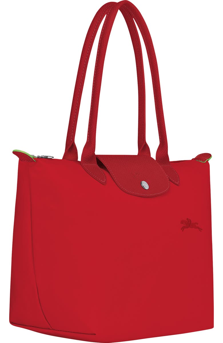 Longchamp Medium Le Pliage Green Recycled Canvas Shoulder Tote Bag, Alternate, color, Tomato