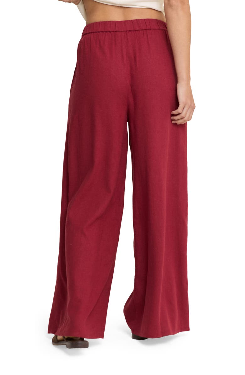 Nobody's Child Jerrow Linen Blend Wide Leg Pants, Alternate, color, Red