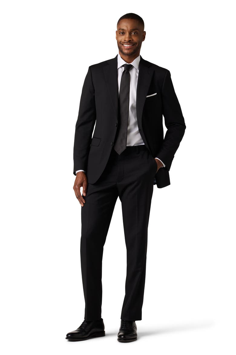 Performance Tailored Fit Suit Separate Trousers, Alternate, color, BLACK