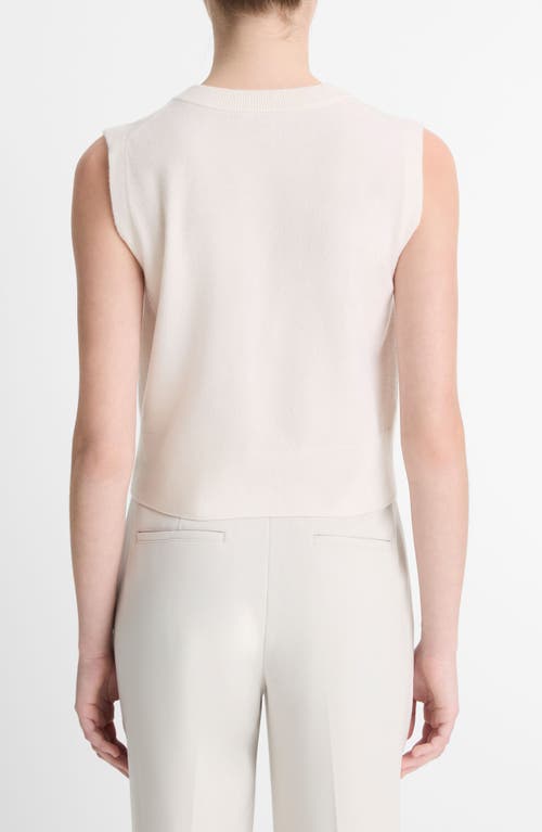 Vince Henley Sleeveless Sweater In Off White