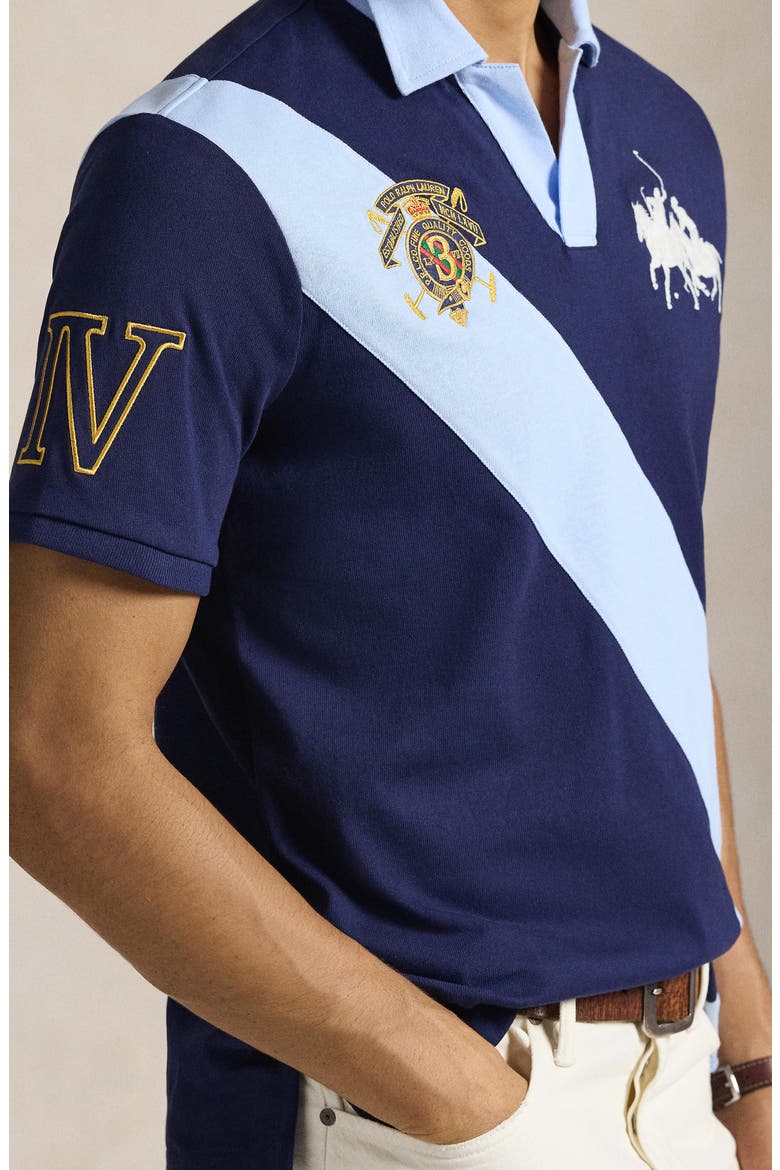 Classic Fit Crest Jersey Graphic Polo, Alternate, color, NEWPORT NAVY/ OFFICE BLUE