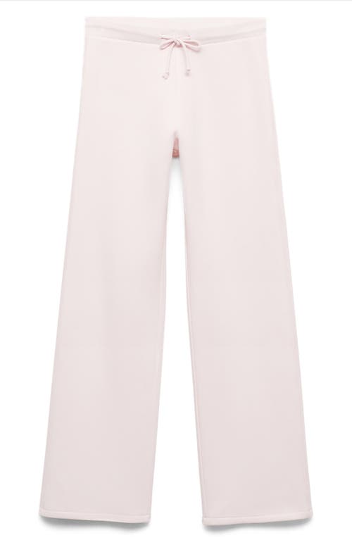 Mango Wide Leg Cotton Blend Joggers In Pastel Pink