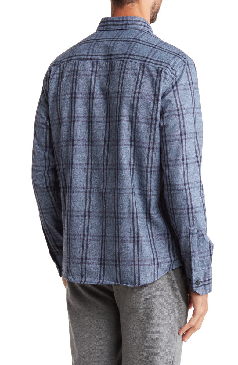 WESTZEROONE Alex Plaid Button-Up Shirt, Alternate, color, Navy