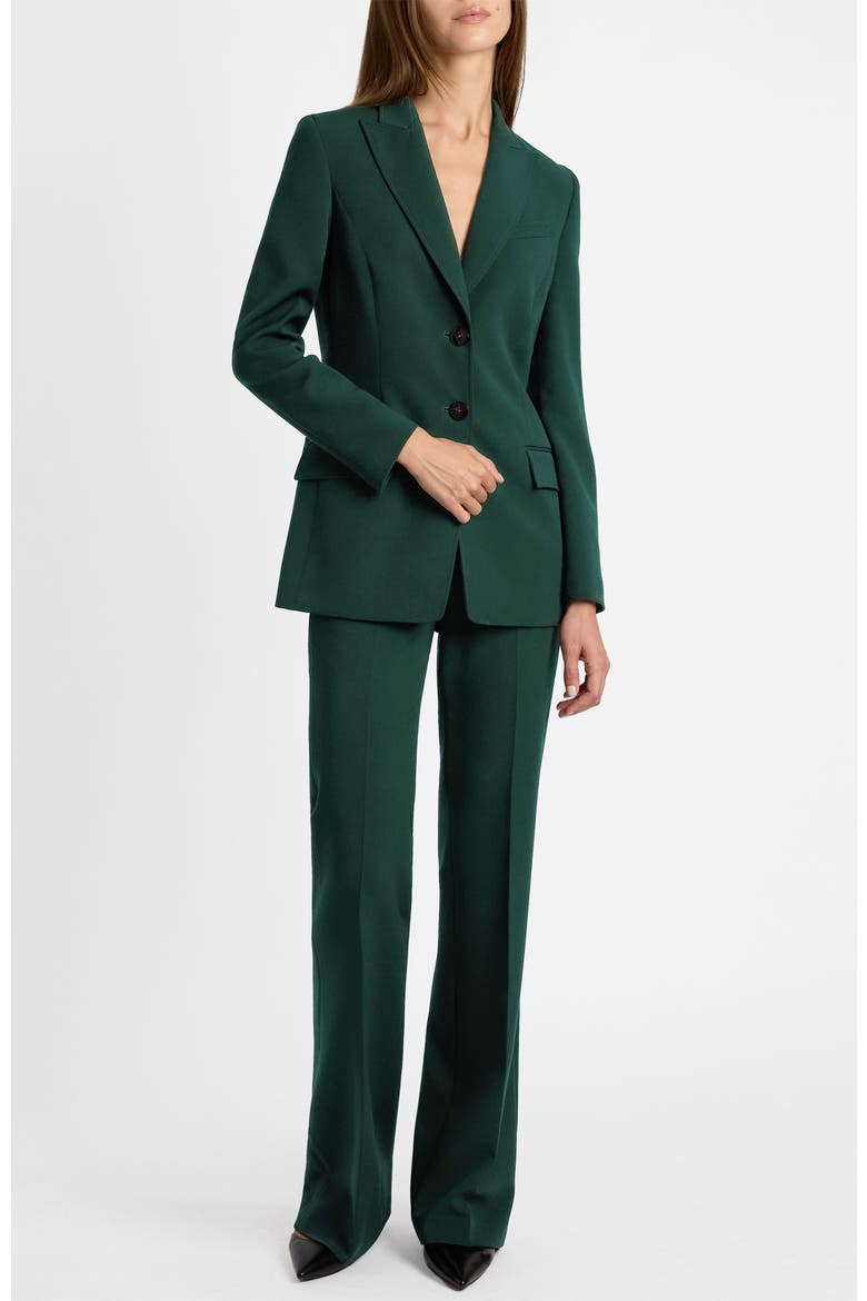 Enrica Two-button Jacket in Soft Stretch Twill, Alternate, color, Evergreen
