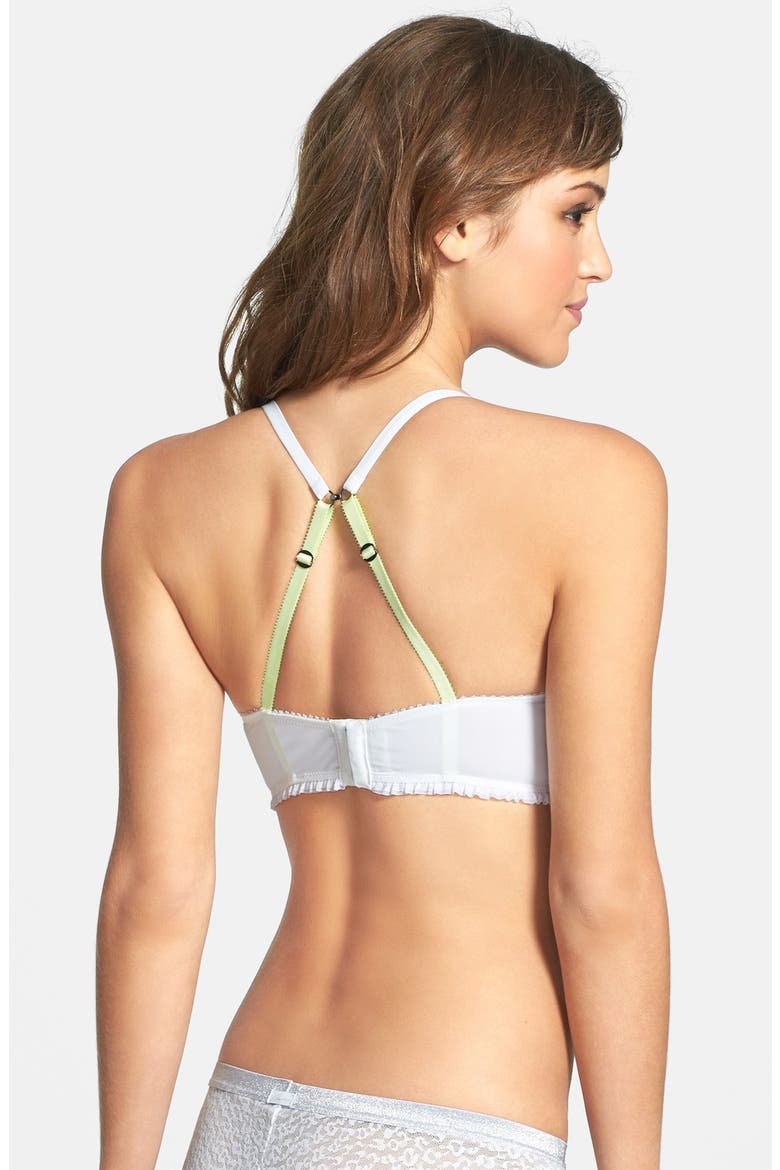 'Stella' Eyelet Underwire Corselette Demi Bra, Alternate, color, CAMEO