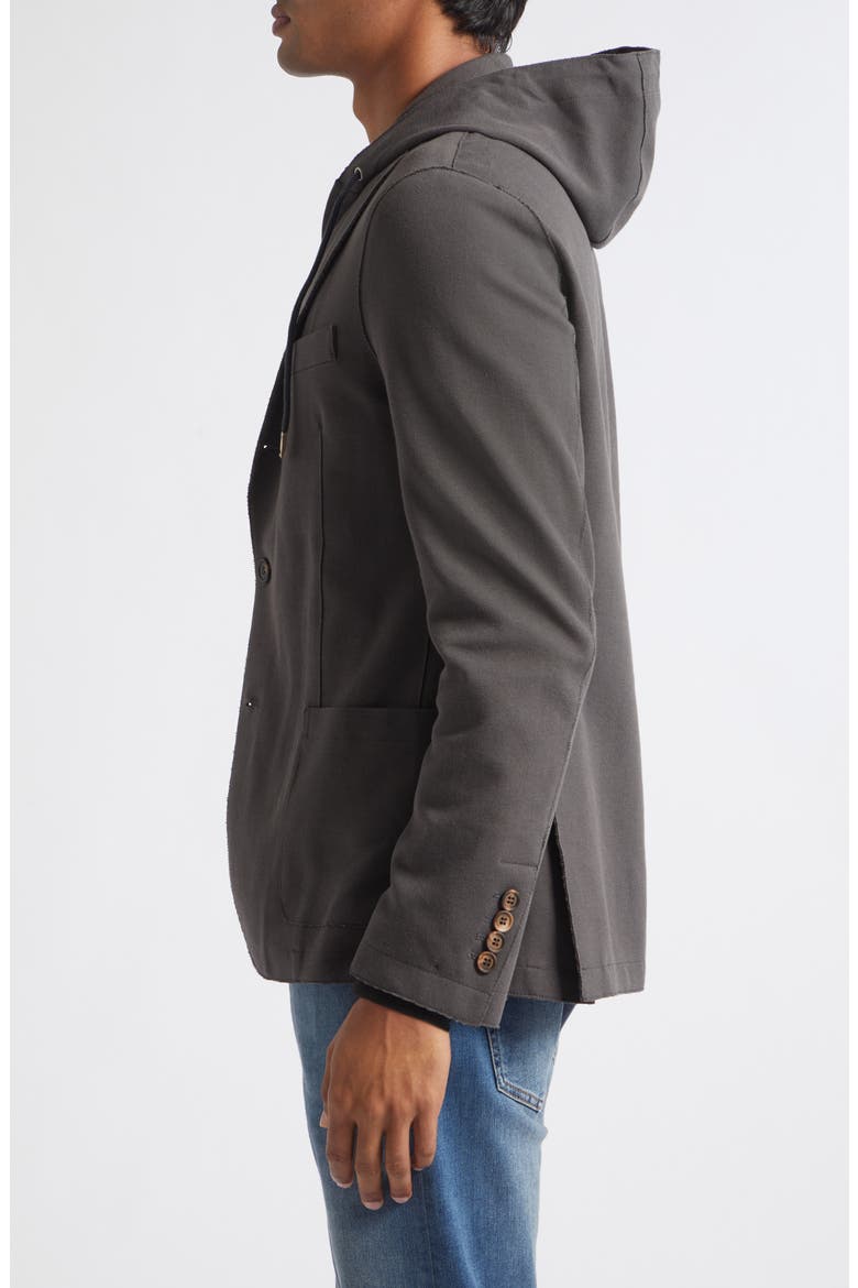 Slim Fit Piqué Sport Coat with Removable, Hooded Bib, Alternate, color, 22N BLACK