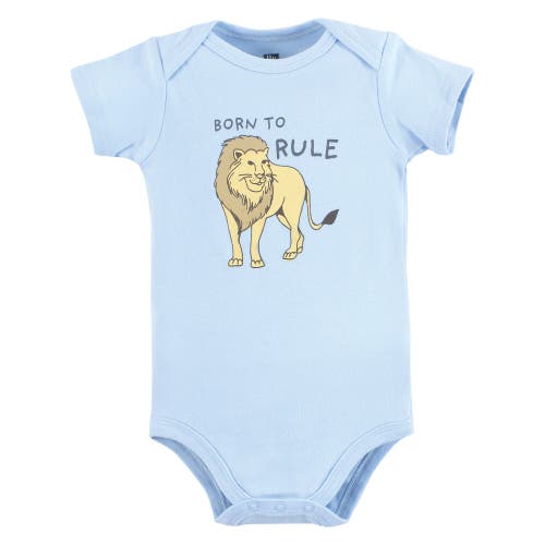 Hudson Baby Essential Cotton Bodysuits 5-piece Set In Blue
