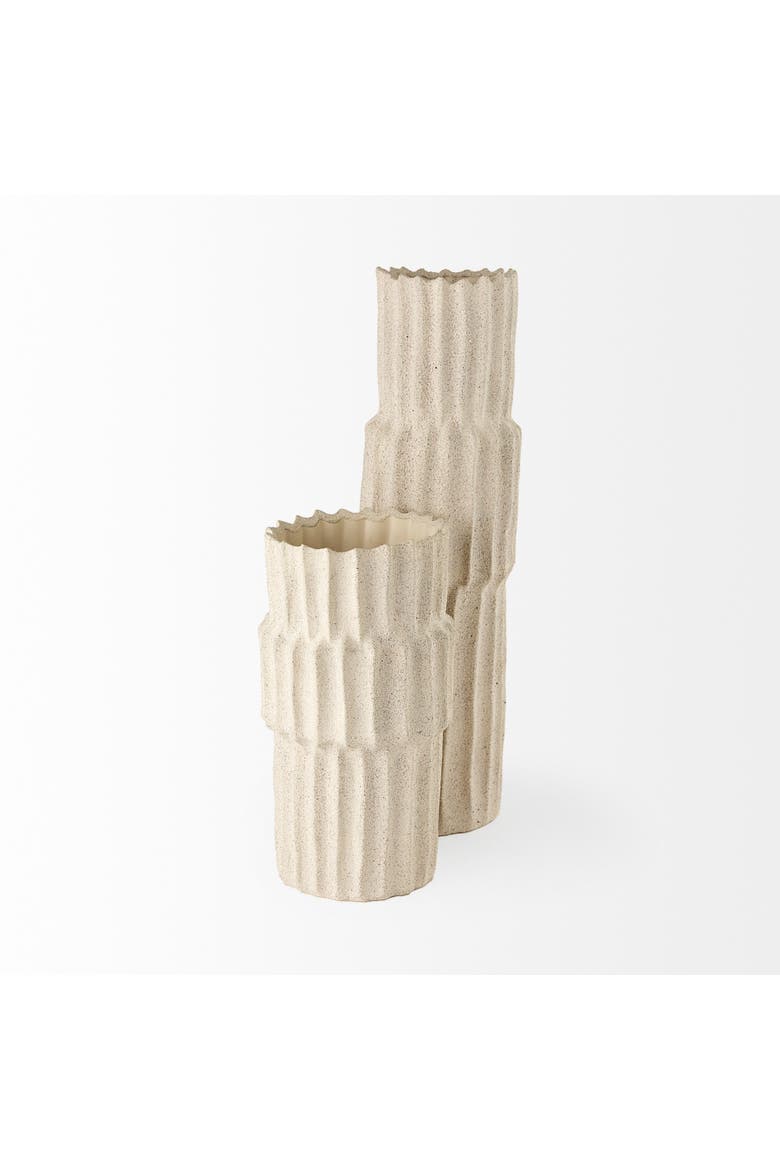 Cardon Ceramic Vase, Alternate, color, Cream