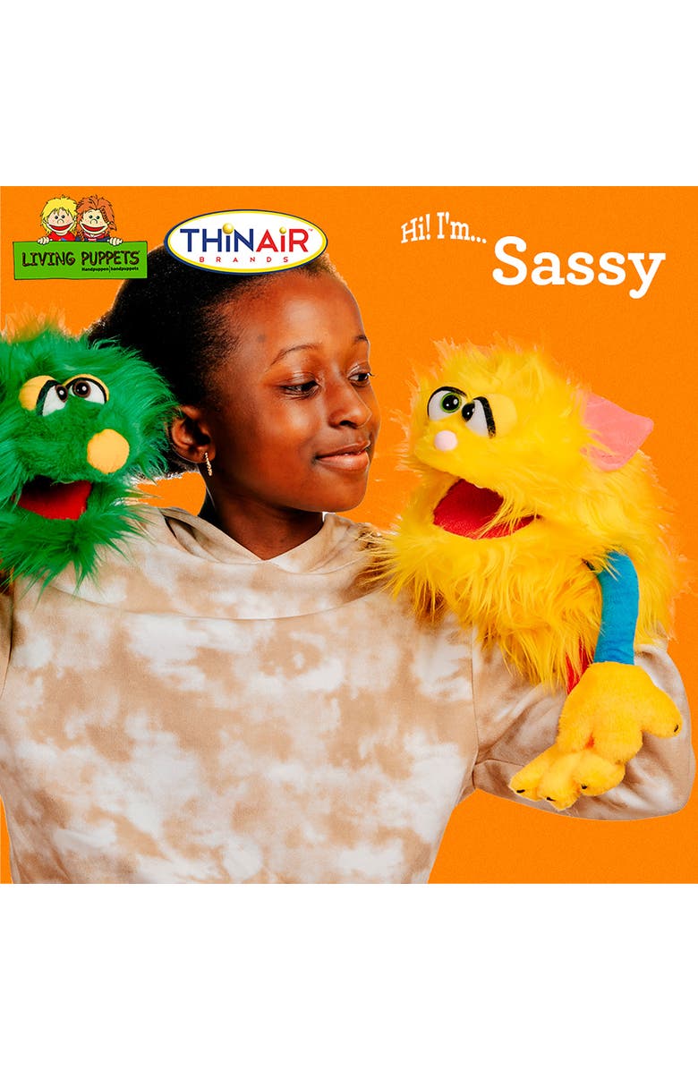 Living Puppets Sassy The Yellow Friendly Monster 14 Inch Plush Hand Puppet, Alternate, color, Yellow