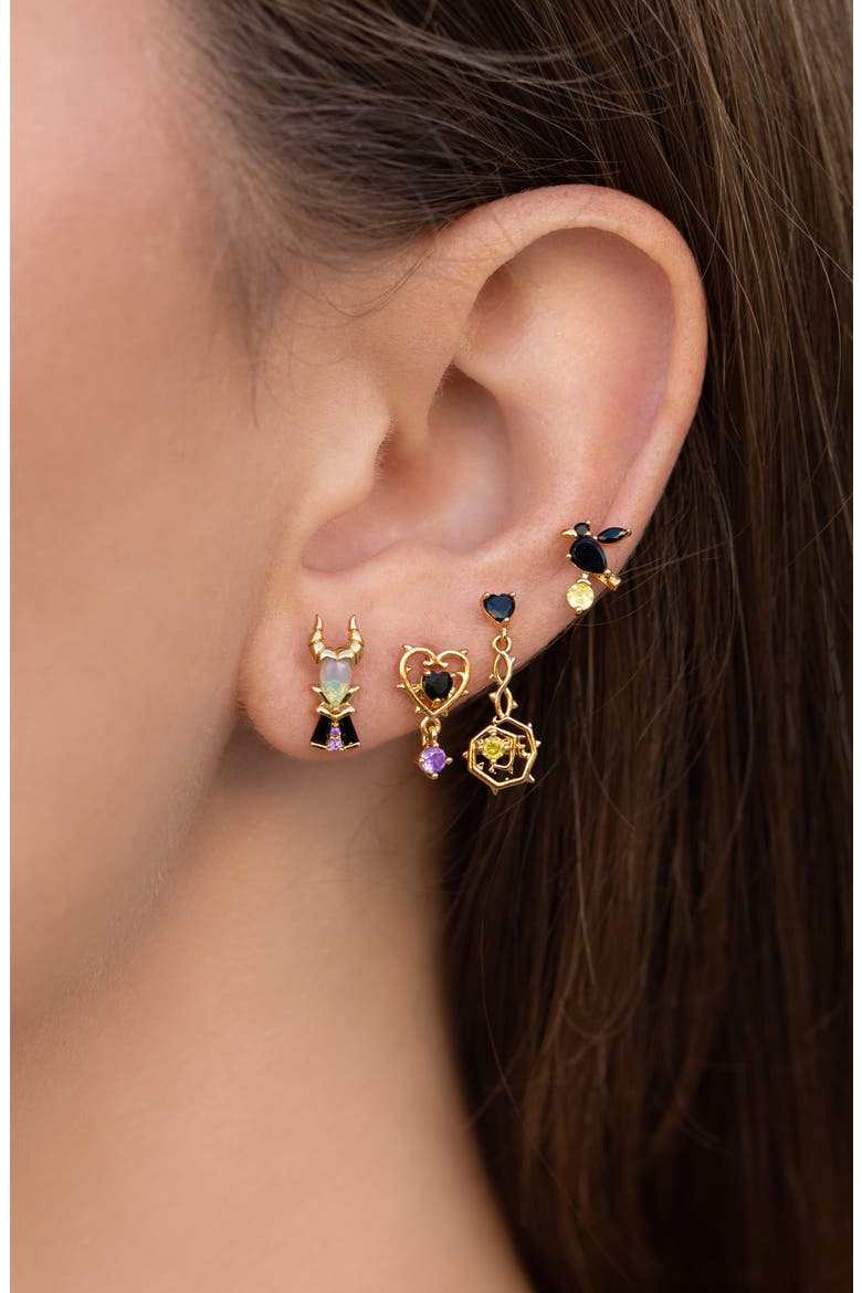 Disney Maleficent Stud Earring Set, Alternate, color, GOLD