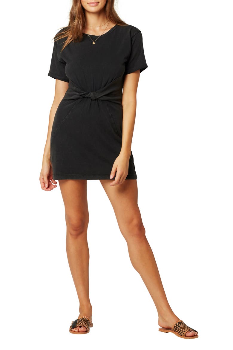 L Space Beachwood Twist T-Shirt Dress, Main, color, BLACK