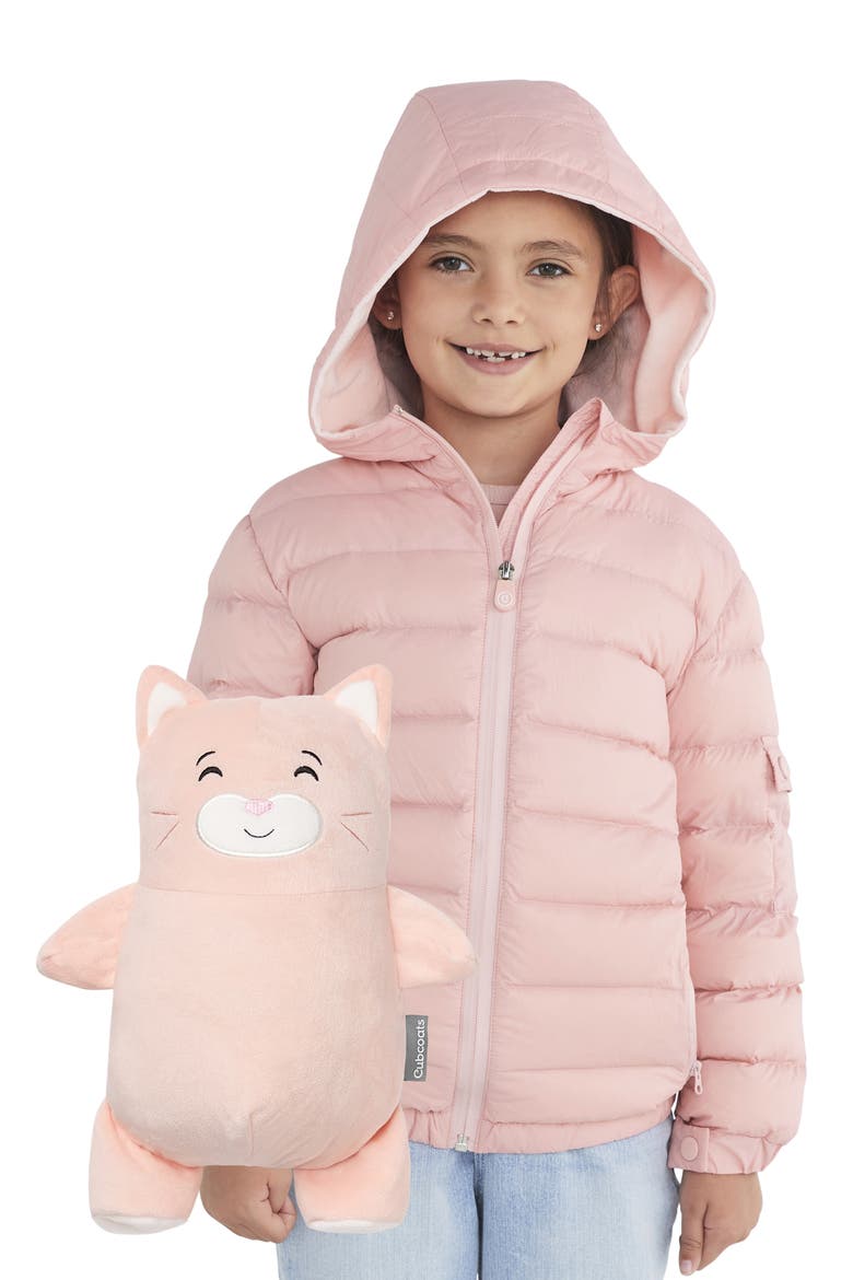 Kali 2-in-1 Stuffed Animal & Hooded Down Jacket, Main, color, BLUSH MARL