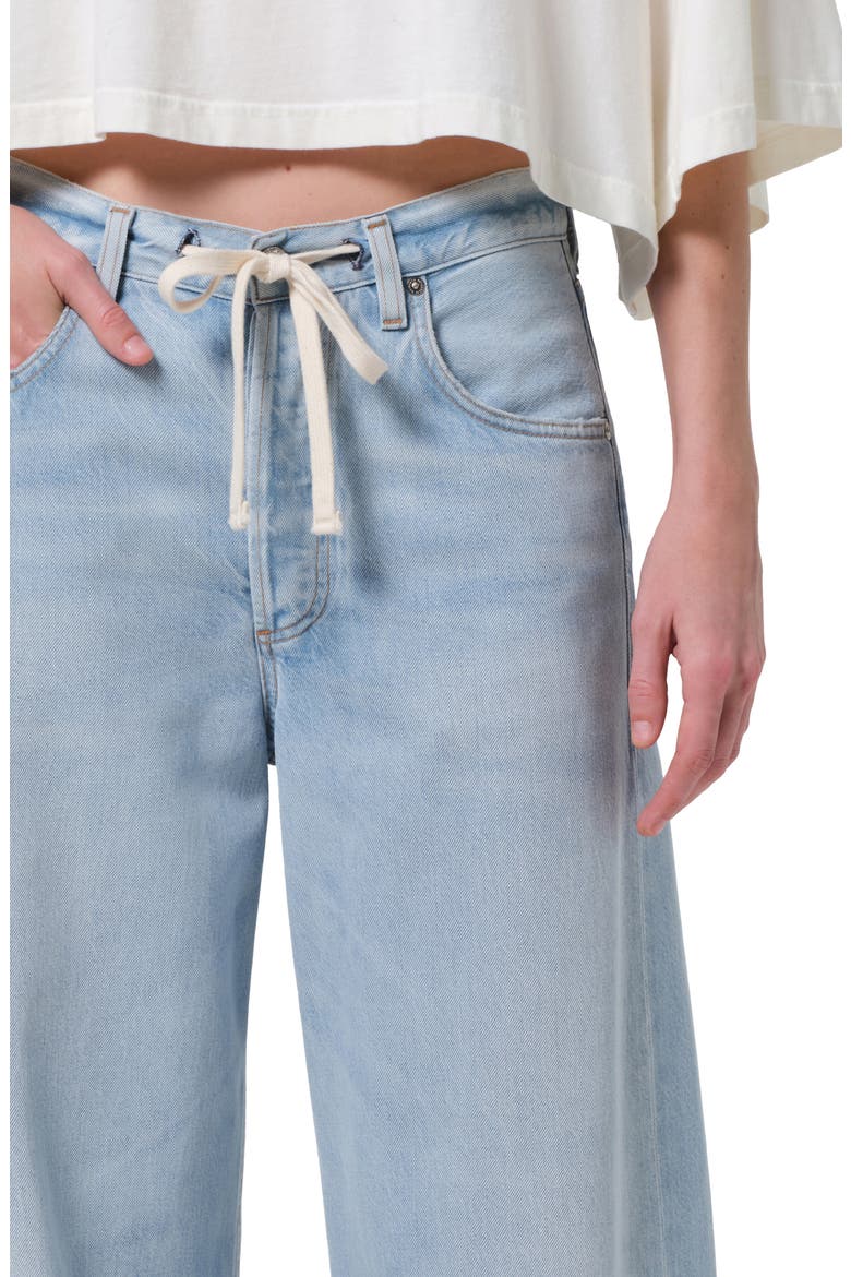 Brynn Drawstring Waist Wide Leg Jeans, Alternate, color, PORTOLA