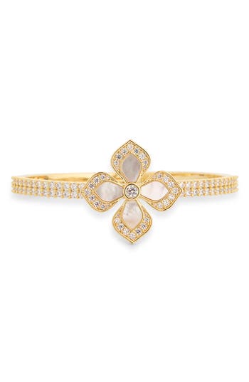 Eye Candy Los Angeles Colette Cubic Zirconia Flower Cuff Bracelet