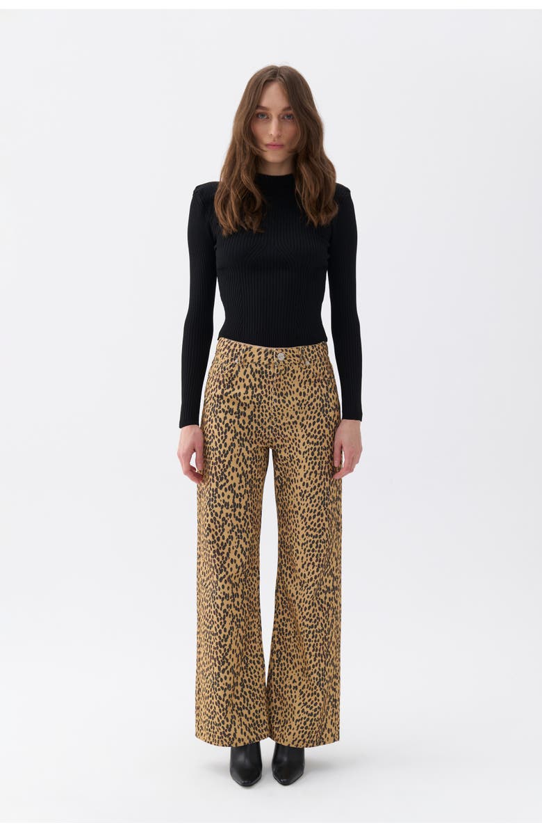 Nocturne Leopard Print Jeans, Main, color, 