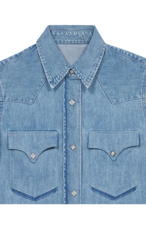Fortela Caracas Bleach Wash Denim Shirt In Blue