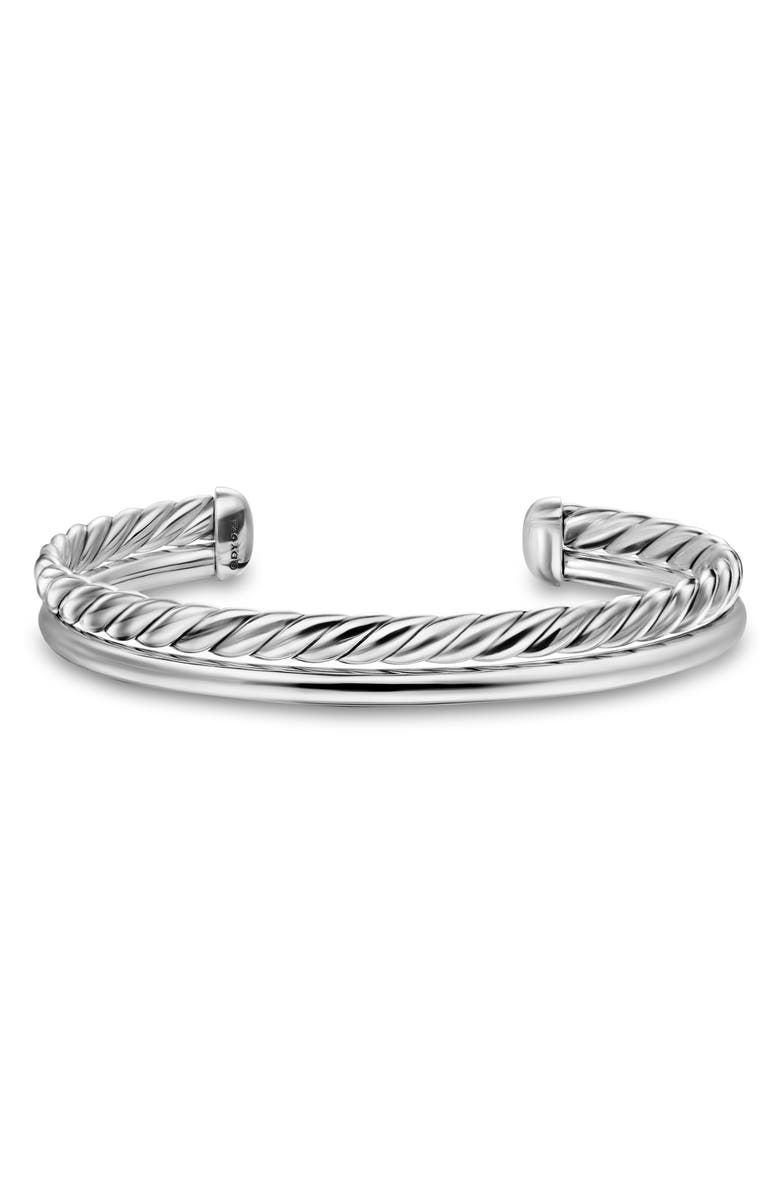 David Yurman DY Mercer<sup>®</sup> Two Row Cuff Bracelet in Sterling Silver, 8mm, Alternate, color, Silver