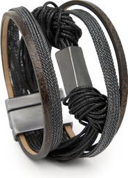 SAACHI Knotted Cord & Faux Leather Multistrand Bracelet