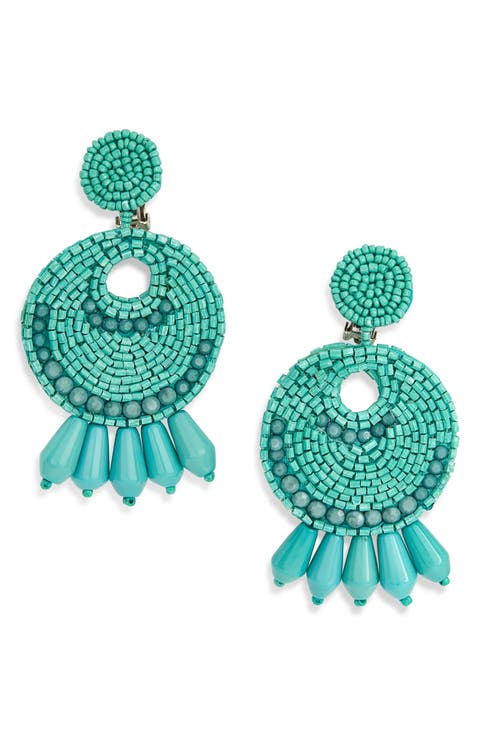 Beaded Drop Clip-On Earrings