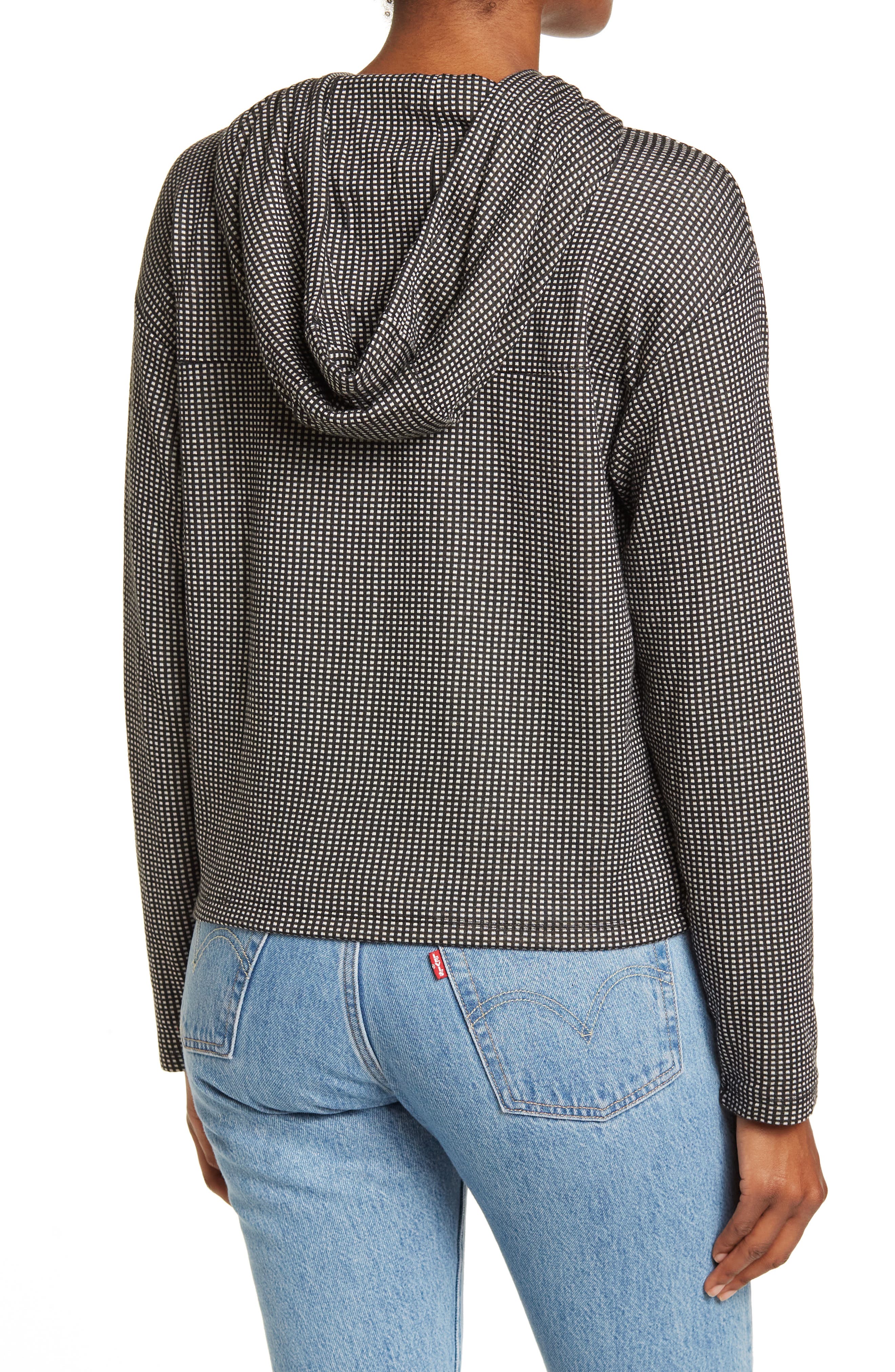 Marine Layer Dawn Grid Print Texture Hoodie (Women) | Nordstromrack