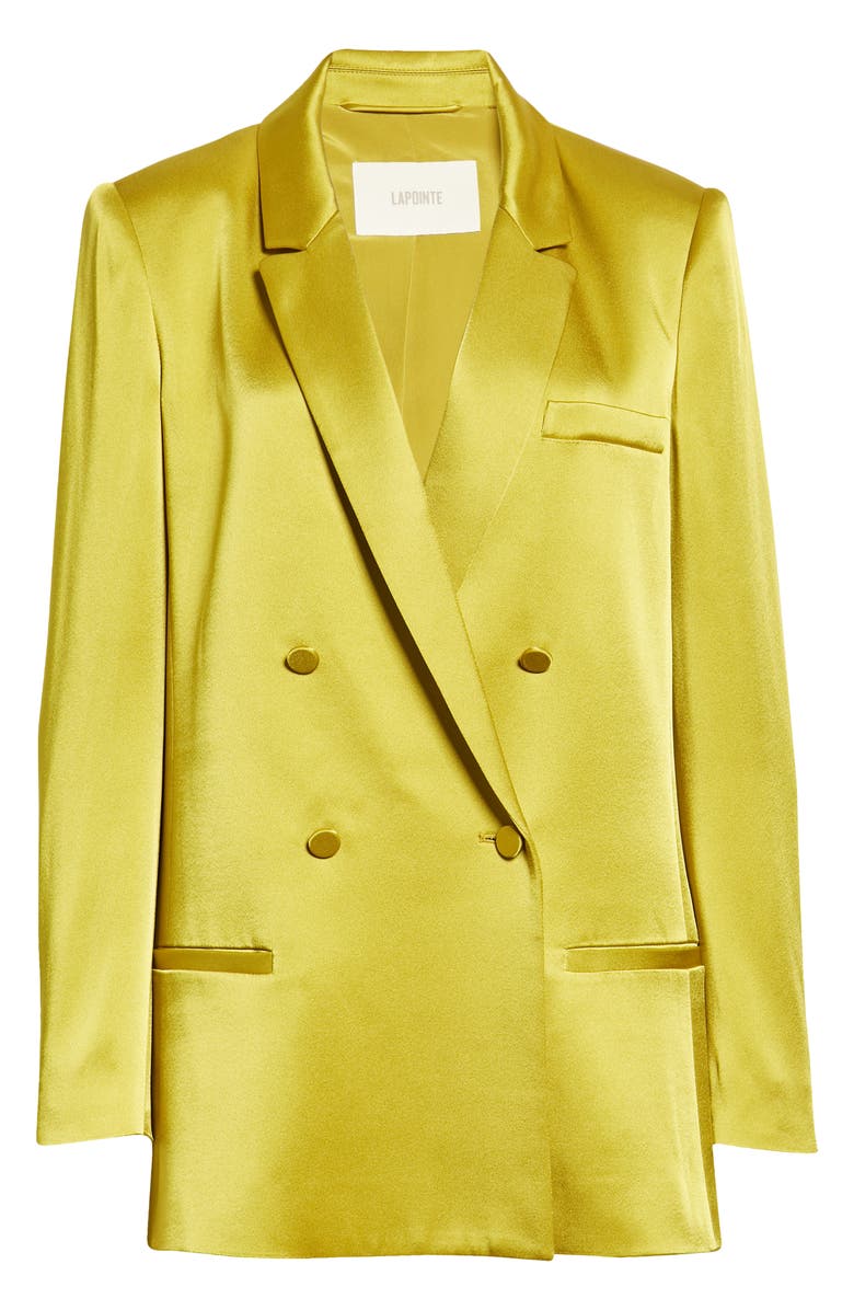 LAPOINTE Double Breasted Double Face Satin Jacket, Alternate, color,