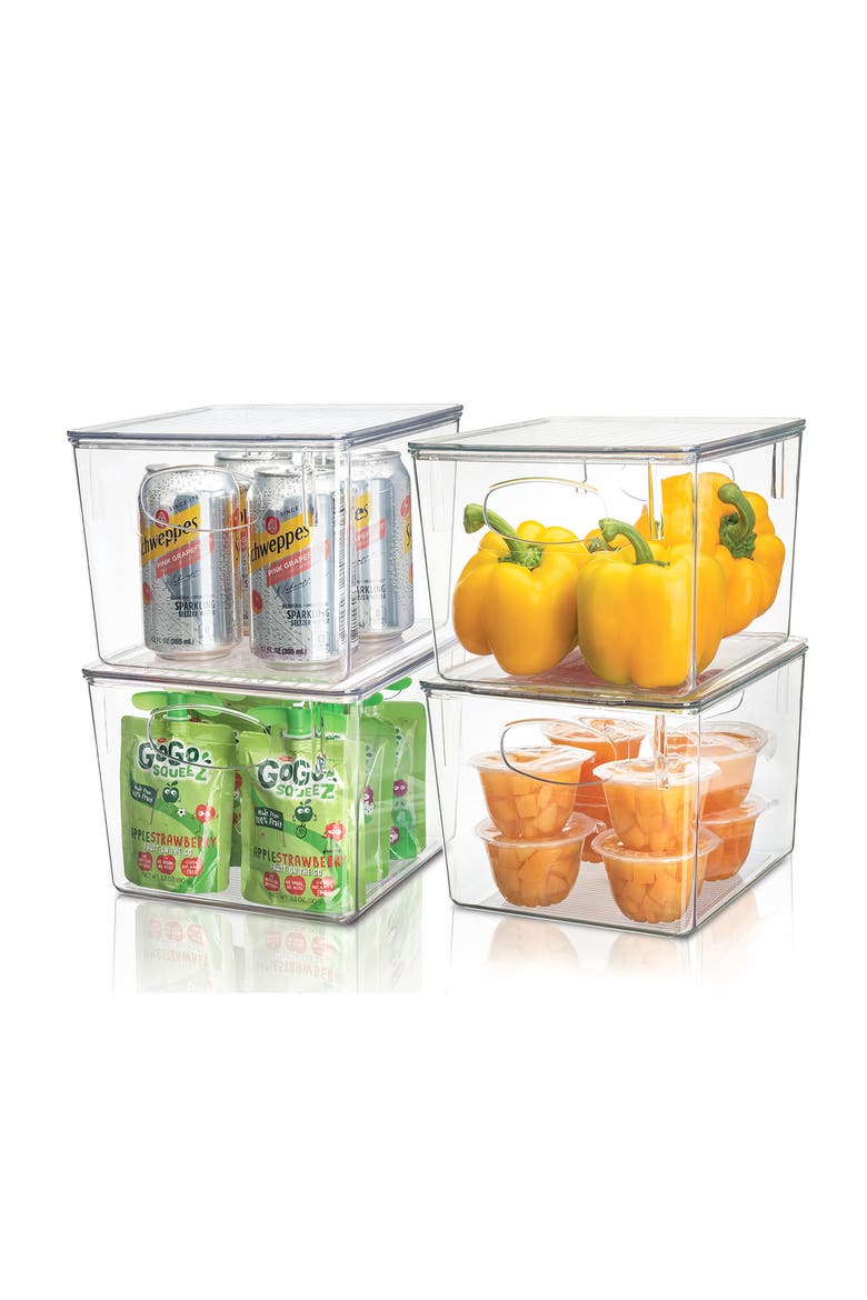 Clear Fridge Bin - Set of 4, Alternate, color, CLEAR