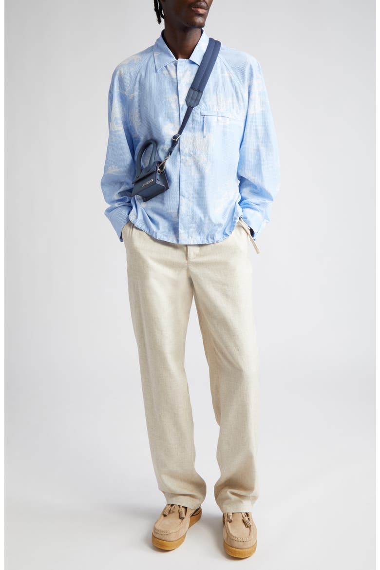 La Chemise Criollo Gingham Toile Shirt Jacket, Alternate, color, PRINT TOILE DE JOUY BLUE