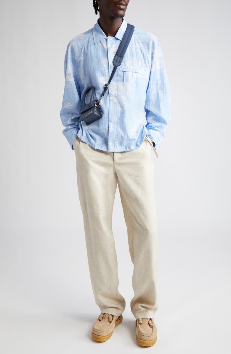 Jacquemus La Chemise Criollo Gingham Toile Shirt Jacket, Alternate, color, 