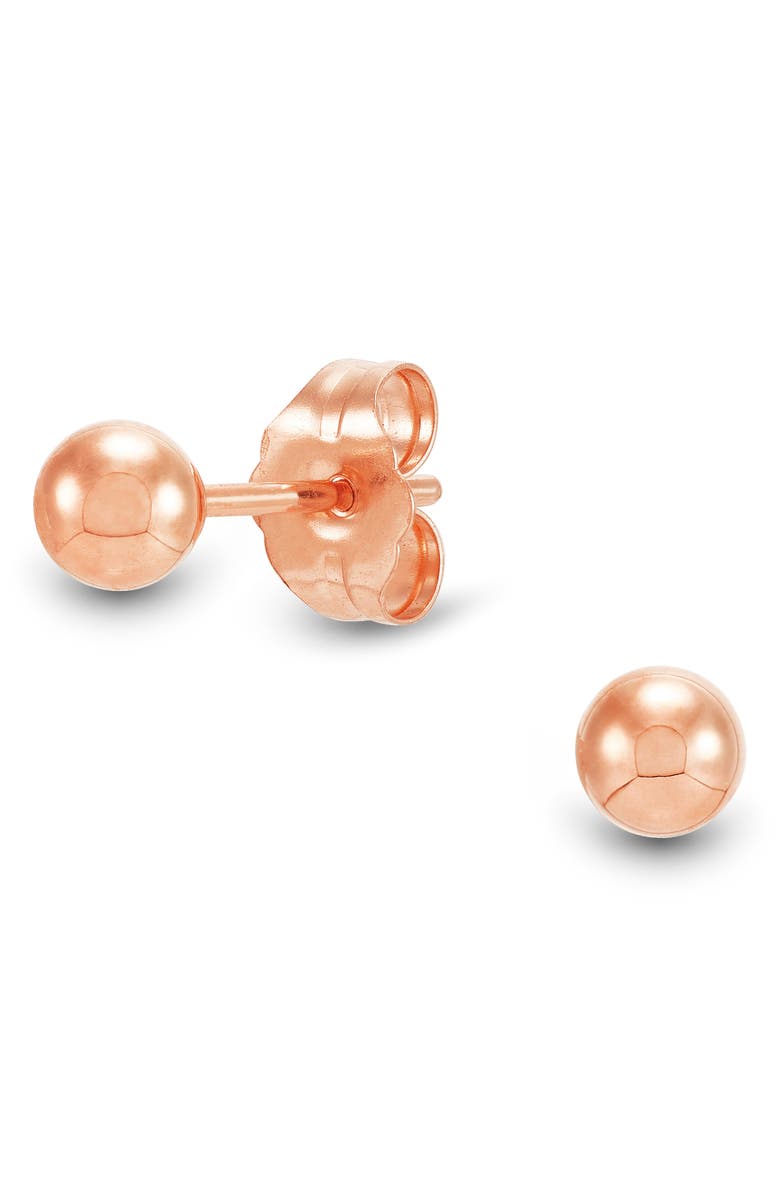 Frankie & Zoe 4mm High Polish Ball Stud Earrings, Main, color,