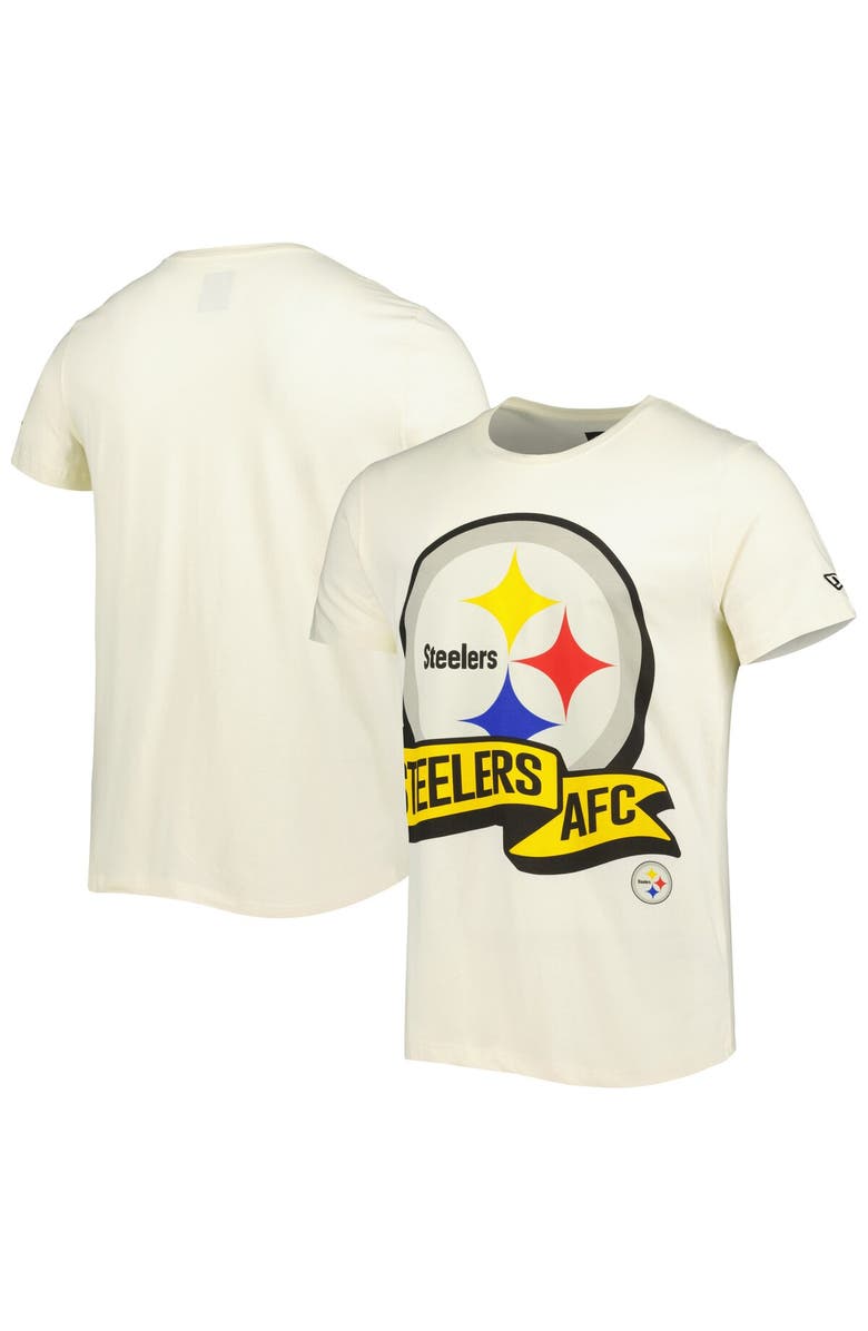 New Era Men's New Era Cream Pittsburgh Steelers Sideline Chrome T-Shirt, Main, color, Cream